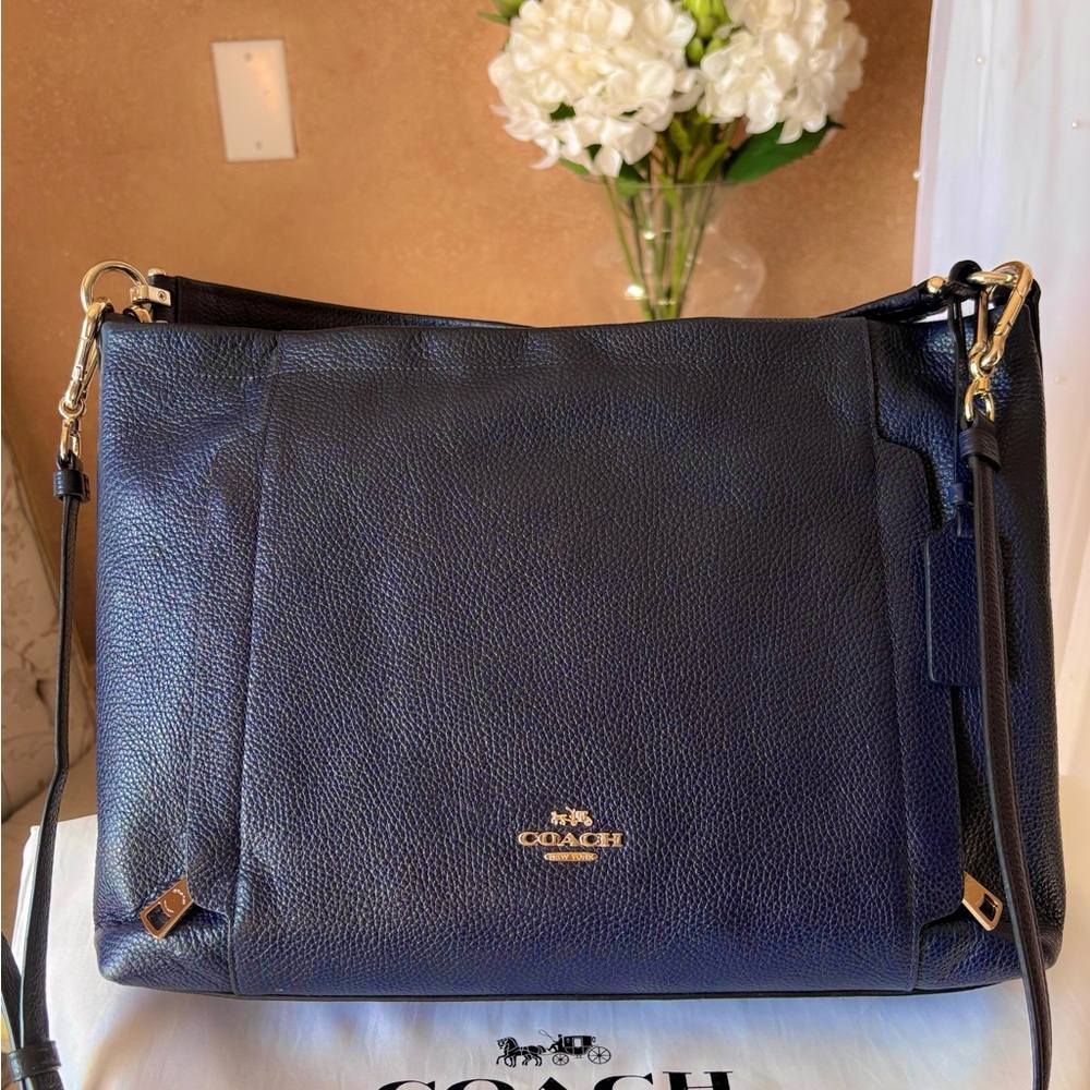 Coach pebbled leather duffle / carryall style shoulder bag